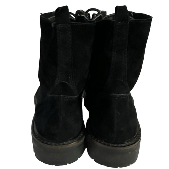 Lucky Brand Idara Suede Leather Boot Moto Style Lace-up - Picture 5 of 9